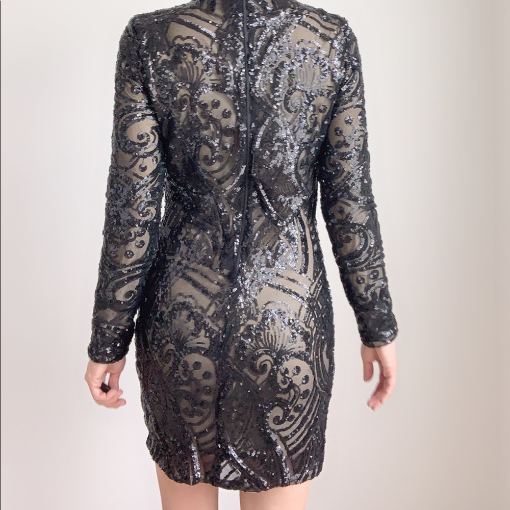 BLACK SEQUINS DRESS - Picture 6 of 8